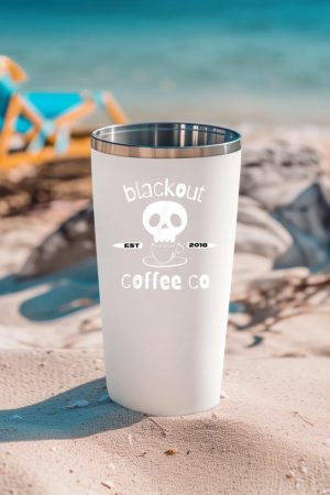 Blackout Coffee est.2018 Funny Skull Coffee Graphic Tee Tumbler