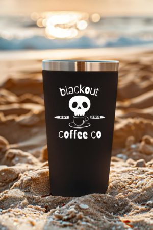 Blackout Coffee est.2018 Funny Skull Coffee Graphic Tee Tumbler