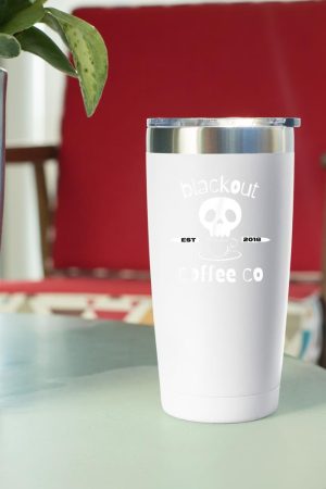 Blackout Coffee est.2018 Funny Skull Coffee Graphic Tee Tumbler