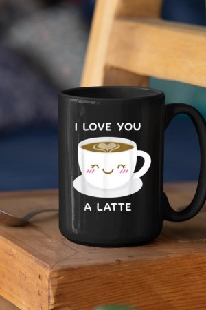 I Love You a Latte Coffee Lover Heart Tshirt Valentine Gift Mug