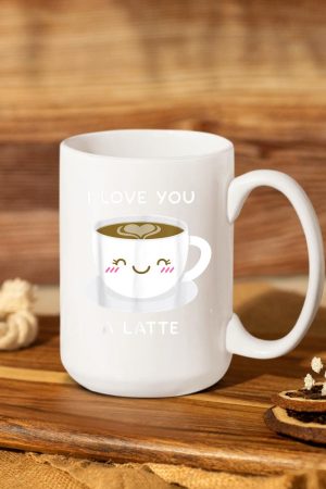 I Love You a Latte Coffee Lover Heart Tshirt Valentine Gift Mug