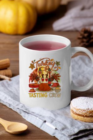 Vintage Retro Turkey Tasting Crew Thanksgiving Drinking Wine Mug