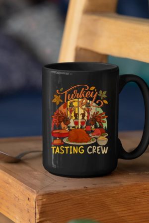 Vintage Retro Turkey Tasting Crew Thanksgiving Drinking Wine Mug