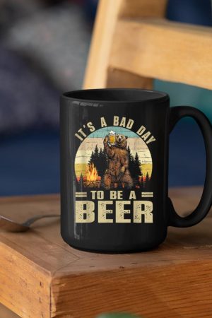 Bear Beer Drinking It's A Bad Day To Be A Beer Retro Mug