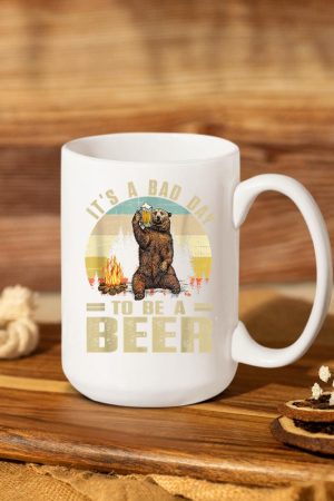 Bear Beer Drinking It's A Bad Day To Be A Beer Retro Mug