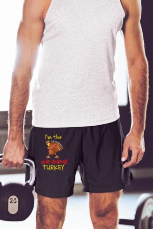 Wine Drinking Turkey Matching Family Thanksgiving Party Short
