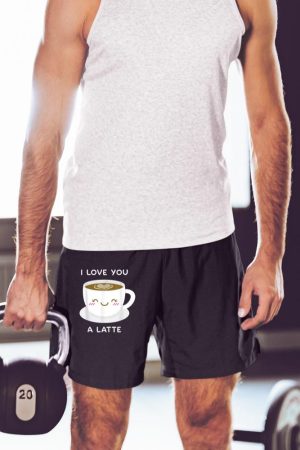 I Love You a Latte Coffee Lover Heart Tshirt Valentine Gift Short