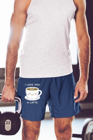 I Love You a Latte Coffee Lover Heart Tshirt Valentine Gift Short