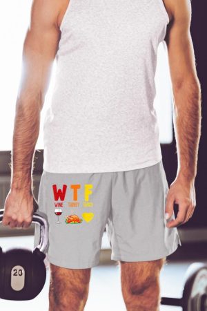 W.T.F Wine Turkey Family Funny Fall Autumn Thanksgiving Day Short