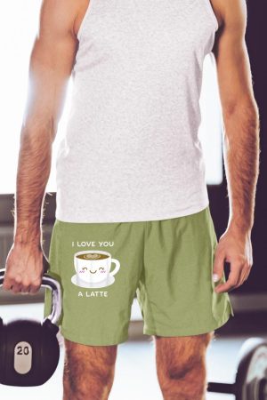 I Love You a Latte Coffee Lover Heart Tshirt Valentine Gift Short