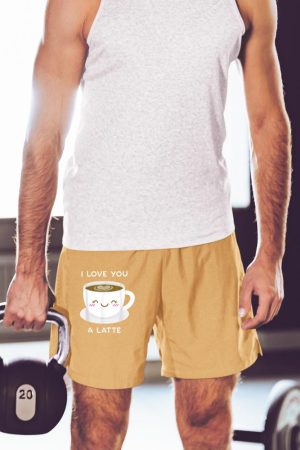 I Love You a Latte Coffee Lover Heart Tshirt Valentine Gift Short