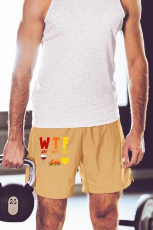 W.T.F Wine Turkey Family Funny Fall Autumn Thanksgiving Day Short