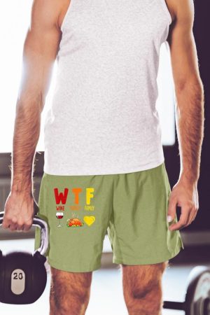 W.T.F Wine Turkey Family Funny Fall Autumn Thanksgiving Day Short