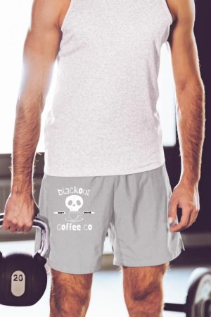 Blackout Coffee est.2018 Funny Skull Coffee Graphic Tee Short