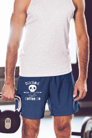 Blackout Coffee est.2018 Funny Skull Coffee Graphic Tee Short