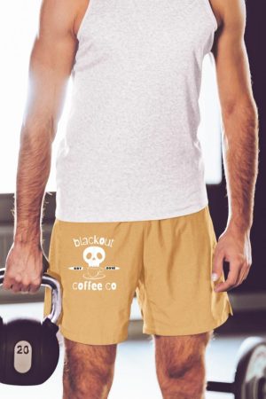 Blackout Coffee est.2018 Funny Skull Coffee Graphic Tee Short