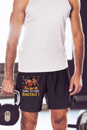 Time To Get Basted Turkey Wine Lover Thanksgiving Men Women Short