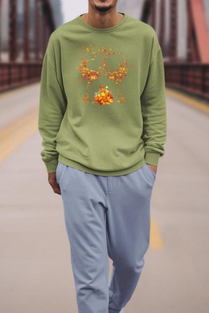 Wine Glass Maple Leaf Autumn Fall Season Thanksgiving Sweatshirt