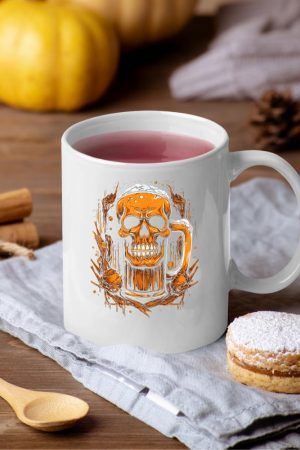 Skull Beer Halloween Costume Skeleton Drinking Craft Beer Mug