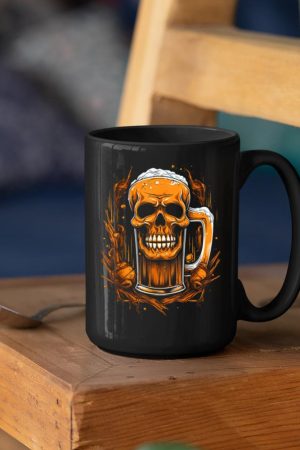 Skull Beer Halloween Costume Skeleton Drinking Craft Beer Mug
