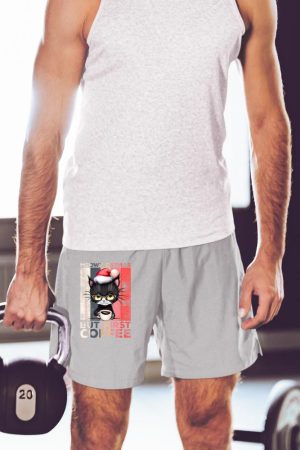 Meowy Catmas But First Coffee Cat Christmas Vintage Women Short