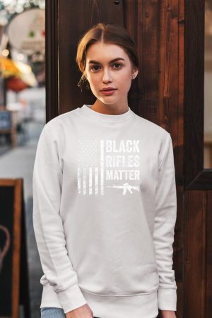 Black Rifles Matter - Funny Pro Gun Rights American Flag Sweatshirt