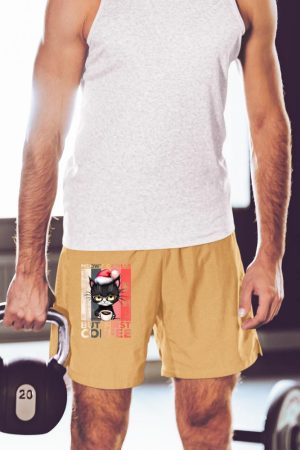 Meowy Catmas But First Coffee Cat Christmas Vintage Women Short