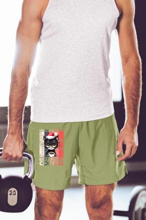 Meowy Catmas But First Coffee Cat Christmas Vintage Women Short