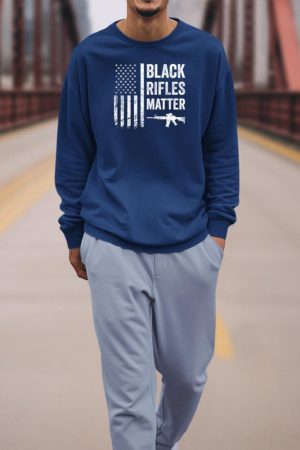 Black Rifles Matter - Funny Pro Gun Rights American Flag Sweatshirt