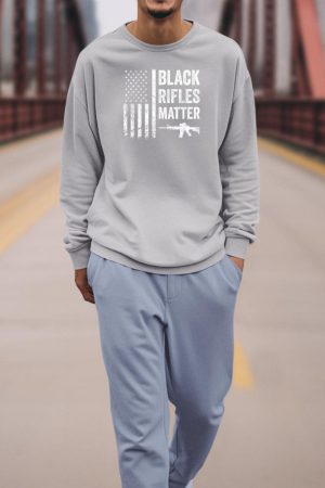 Black Rifles Matter - Funny Pro Gun Rights American Flag Sweatshirt