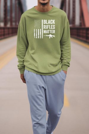 Black Rifles Matter - Funny Pro Gun Rights American Flag Sweatshirt