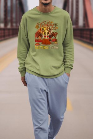 Vintage Retro Turkey Tasting Crew Thanksgiving Drinking Wine Sweatshirt