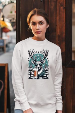 Rein-Beer Funny Christmas Winter Holiday Dad Joke Pun Humor Sweatshirt
