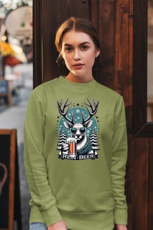 Rein-Beer Funny Christmas Winter Holiday Dad Joke Pun Humor Sweatshirt