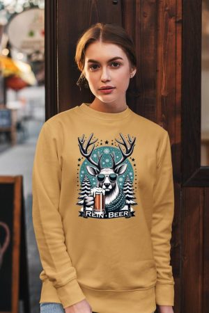 Rein-Beer Funny Christmas Winter Holiday Dad Joke Pun Humor Sweatshirt