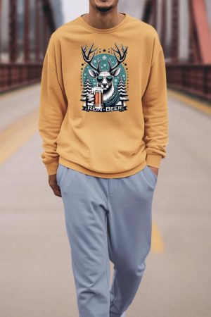 Rein-Beer Funny Christmas Winter Holiday Dad Joke Pun Humor Sweatshirt