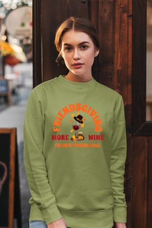 Thanksgiving Wine Lover Friends Funny Friendsgiving Sweatshirt