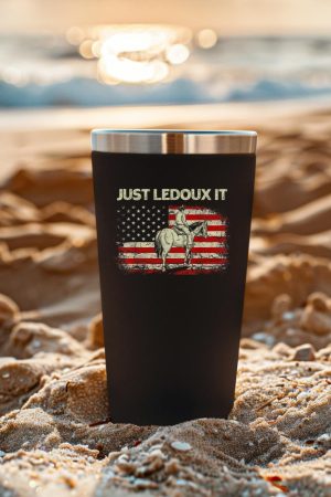 Just Ledoux It Cowboy Whiskey Wine Lover Vintage USA Flag Tumbler