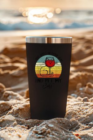 I Just Want To Drink Wine And Pet My Cat Cats Lover Tumbler