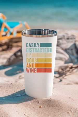 Easily Distracted By Dogs And Wine Tumbler