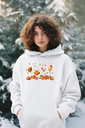 Wine Glasses Drinking Party Pumpkin Fall Season Thanksgiving Hoodie