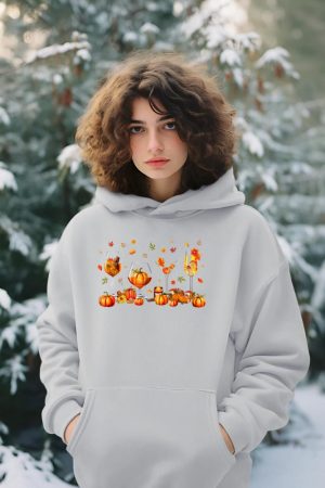 Wine Glasses Drinking Party Pumpkin Fall Season Thanksgiving Hoodie
