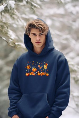 Wine Glasses Drinking Party Pumpkin Fall Season Thanksgiving Hoodie