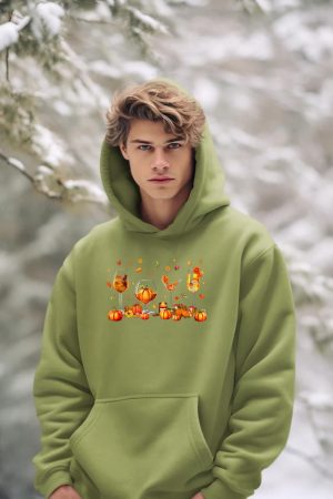 Wine Glasses Drinking Party Pumpkin Fall Season Thanksgiving Hoodie