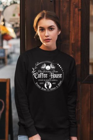 The Witches_ Brew Coffee House Salem Spooky Season Halloween Sweatshirt