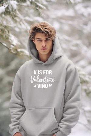 V is for Vino T-Shirt Anti Valentine's Day Drinking Wine Hoodie