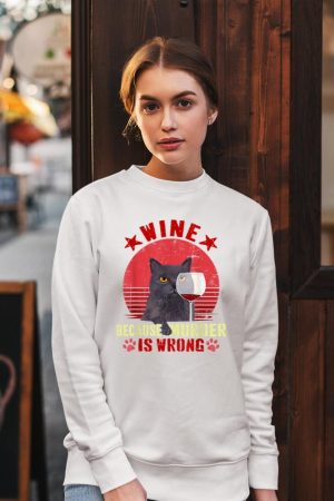 Funny Humor Cat Lover Men Women Reading and Drinking Wine Sweatshirt