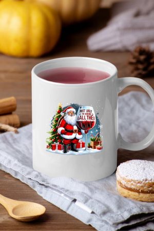 Xmas Santa Wine Lovers Most Likely To Drink All The Wine Mug