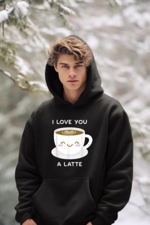 I Love You a Latte Coffee Lover Heart Tshirt Valentine Gift Hoodie