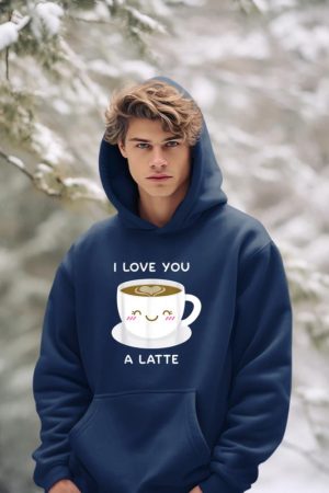 I Love You a Latte Coffee Lover Heart Tshirt Valentine Gift Hoodie
